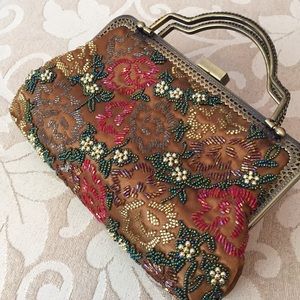 Nordstrom beaded purse vintage style gold